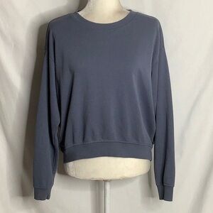 H&M Basics Crewneck Sweatshirt in Slate Blue Size XS Oversized Relaxed Fit